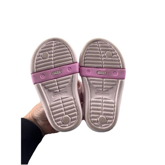 Crocs Keeley Charm Sandals Toddler Girl Sz 5 Water Pink Shoes Sandals - Picture 5 of 5